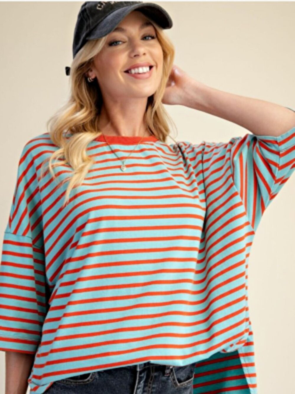 NWT Easel Strop Cotton Washed Boxy T-Shirt - Picture 15 of 16